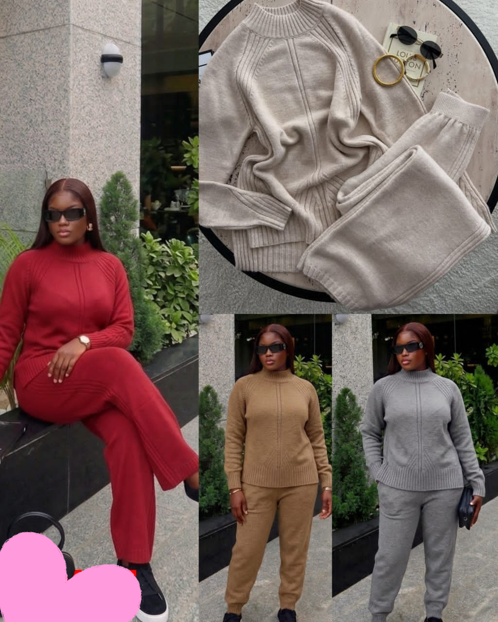 Womens 2-piece knitted set