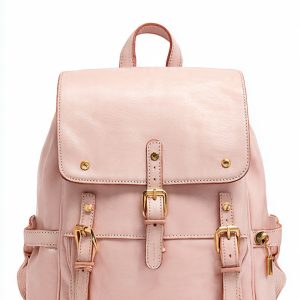 Leather flap backpack
