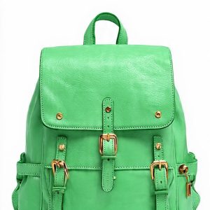 Leather flap backpack
