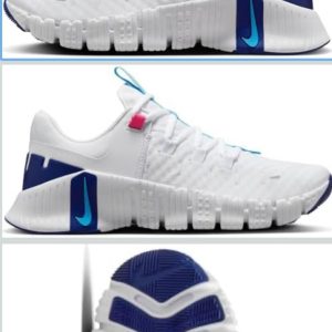 White/Aquarius blue Nike Free metcon 5