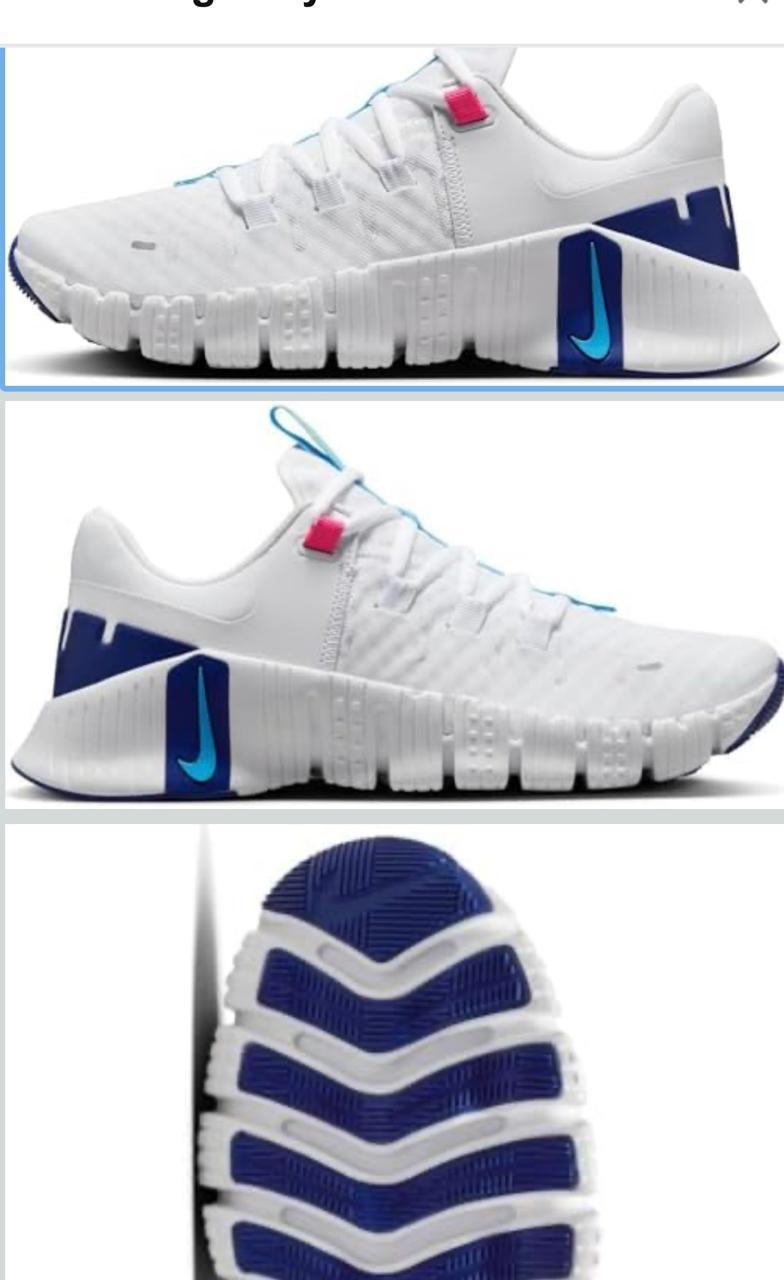 White/Aquarius blue Nike Free metcon 5