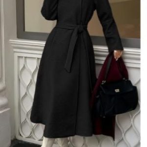 Belted winter coat