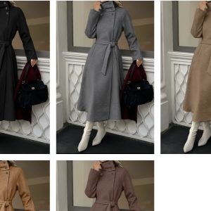 Belted winter coat