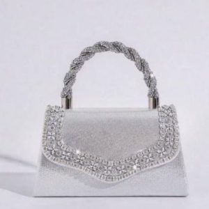 Braided handle clutch bag