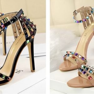 Heels with rainbow studs